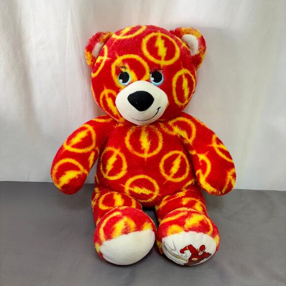Build A Bear The Flash DC Comics Teddy Bear Plush Justice League BAB Workshop - Picture 1 of 4